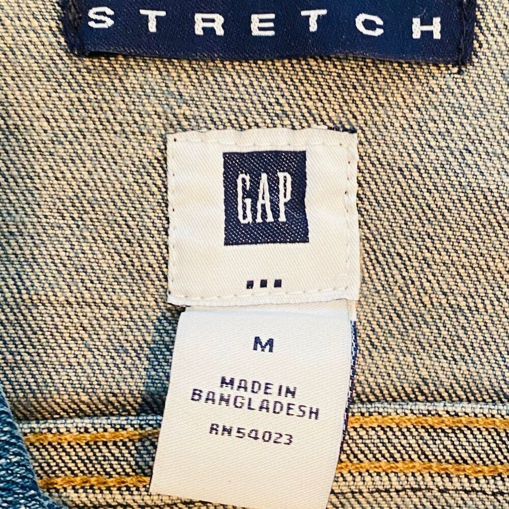 Gap Long Sleeve Button Down Stretch Pockets Denim… - image 5